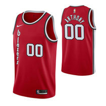 Nike Portland Trail Blazers #00 Carmelo Anthony Red Game Hardwood Classics Authentic Stitched NBA Jersey