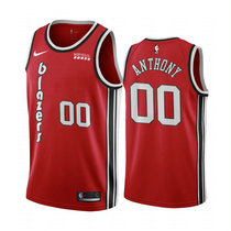 Nike Portland Trail Blazers #00 Carmelo Anthony Red Game Hardwood Classics With Advertising Authentic Stitched NBA Jersey