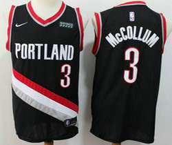 Nike Portland Trail Blazers #3 CJ McCollum Black Game With Advertising Authentic Stitched NBA Jersey