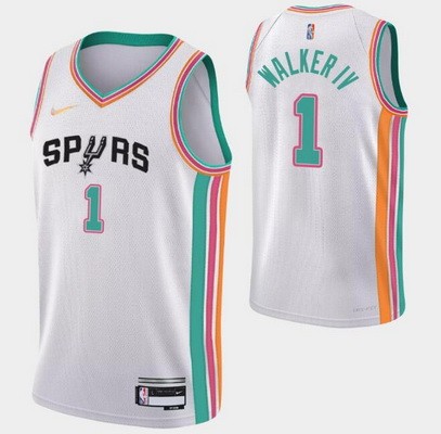 Nike San Antonio Spurs #1 Lonnie Walker IV 2022 City Authentic Stitched NBA jersey