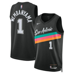 Nike San Antonio Spurs #1 Victor Wembyama Black Jersey