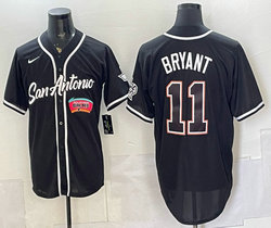 Nike San Antonio Spurs #11 Carter Bryant Black Black Number baseball jersey