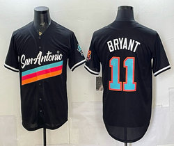 Nike San Antonio Spurs #11 Carter Bryant Black blue Number Three colors on the chest baseball jersey