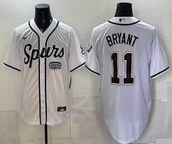 Nike San Antonio Spurs #11 Carter Bryant White Black Number Stitched baseball jerseys