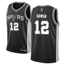 Nike San Antonio Spurs #12 Bruce Bowen Black Game Authentic Stitched NBA jersey