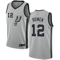 Nike San Antonio Spurs #12 Bruce Bowen Grey Game Authentic Stitched NBA jersey