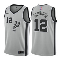 Nike San Antonio Spurs #12 LaMarcus Aldridge Grey Game Authentic Stitched NBA jersey