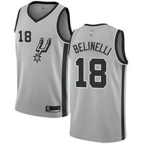 Nike San Antonio Spurs #18 Marco Belinelli Grey Game Authentic Stitched NBA jersey