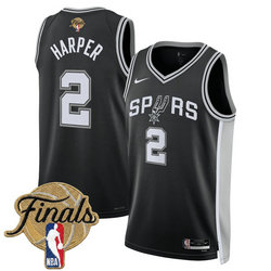 Nike San Antonio Spurs #2 Dylan Harper Black 2026 Finals Patch Stitched NBA Jersey