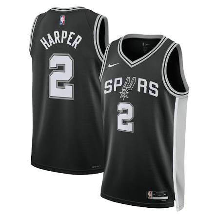 Nike San Antonio Spurs #2 Dylan Harper Black jersey