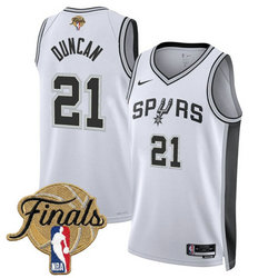 Nike San Antonio Spurs #21 Tim Duncan White 2026 Finals Patch Stitched NBA Jersey
