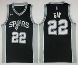 Nike San Antonio Spurs #22 Rudy Gay Black Game Authentic Stitched NBA jersey