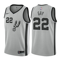 Nike San Antonio Spurs #22 Rudy Gay Grey Game Authentic Stitched NBA jersey