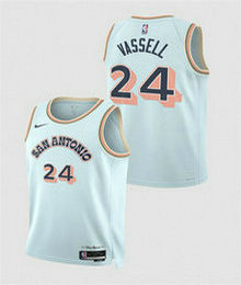 Nike San Antonio Spurs #24 Devin Vassell Light Blue 2024_25 City Authentic Stitched NBA Jersey