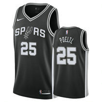 Nike San Antonio Spurs #25 Jakob Poeltl Black Game Authentic Stitched NBA jersey