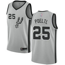 Nike San Antonio Spurs #25 Jakob Poeltl Grey Game Authentic Stitched NBA jersey