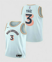 Nike San Antonio Spurs #3 Chris Paul Light Blue 2024_25 City Authentic Stitched NBA Jersey