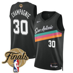 Nike San Antonio Spurs #30 Julian Champagnie Black City 2026 Finals Patch Stitched NBA Jersey
