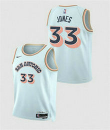 Nike San Antonio Spurs #33 Tre Jones Light Light Blue 2024_25 City Authentic Stitched NBA Jersey