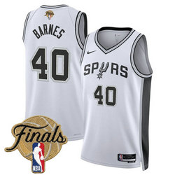 Nike San Antonio Spurs #40 Harrison Barnes White 2026 Finals Patch Stitched NBA Jersey