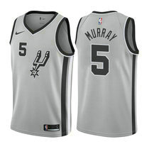 Nike San Antonio Spurs #5 Dejounte Murray Grey Game Authentic Stitched NBA jersey