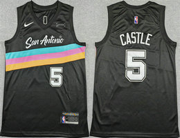 Nike San Antonio Spurs #5 Stephon Castle Black 2026 City With Advertising NBA Jersey