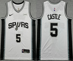 Nike San Antonio Spurs #5 Stephon Castle White 2025-26 Association Basketball Jersey