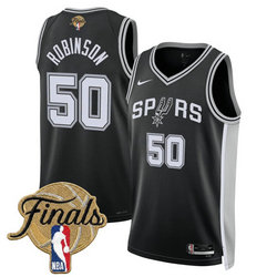 Nike San Antonio Spurs #50 David Robinson Black 2026 Finals Patch Stitched NBA Jersey