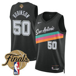 Nike San Antonio Spurs #50 David Robinson Black City 2026 Finals Patch Stitched NBA Jersey