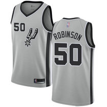 Nike San Antonio Spurs #50 David Robinson Grey Game Authentic Stitched NBA jersey