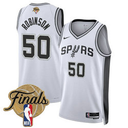 Nike San Antonio Spurs #50 David Robinson White 2026 Finals Patch Stitched NBA Jersey