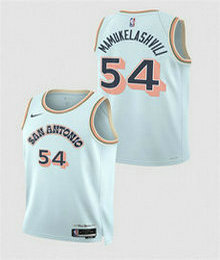 Nike San Antonio Spurs #54 Sandro Mamukelashvili Light Blue 2024_25 City Authentic Stitched NBA Jersey