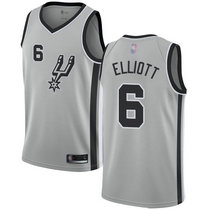 Nike San Antonio Spurs #6 Sean Elliott Grey Game Authentic Stitched NBA jersey