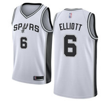 Nike San Antonio Spurs #6 Sean Elliott White Game Authentic Stitched NBA jersey
