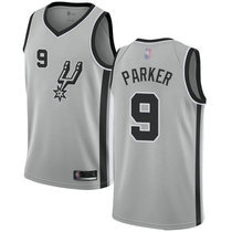 Nike San Antonio Spurs #9 Tony Parker Grey Game Authentic Stitched NBA jersey