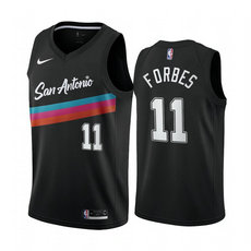 Nike San Antonio Spurs Black #11 Bryn Forbes 2020-21 City With Advertising Authentic Stitched NBA jersey