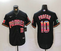 Nike San Diego Padres #10 Jurickson Profar Black Fashion Authentic Stitched MLB Jersey