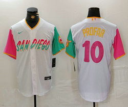 Nike San Diego Padres #10 Jurickson Profar White City Authentic Stitched MLB Jersey