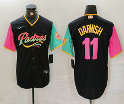 Nike San Diego Padres #11 Yu Darvish Black City Game Authentic Stitched MLB Jersey