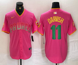 Nike San Diego Padres #11 Yu Darvish Pink Joint Authentic Stitched MLB Jersey