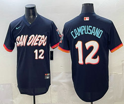 Nike San Diego Padres #12 Luis Campusano Obsidian 2026 City Pullover MLB Jersey