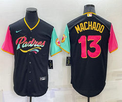 Nike San Diego Padres #13 Manny Machado Black 2022 City Game Authentic Stitched MLB Jersey