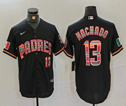Nike San Diego Padres #13 Manny Machado Black Fashion Authentic Stitched MLB Jersey