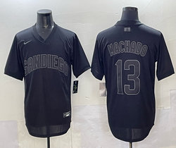 Nike San Diego Padres #13 Manny Machado Black Fashion Black name MLB Jersey