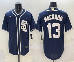 Nike San Diego Padres #13 Manny Machado Navy Game Authentic Stitched MLB Jersey