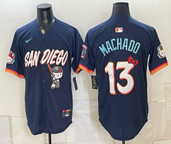 Nike San Diego Padres #13 Manny Machado Navy Hello Kitty Night Jersey