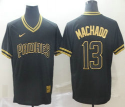 Nike San Diego Padres #13 Manny Machado Pullover Cooperstown Collection Authentic stitched MLB jersey