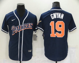 Nike San Diego Padres #19 Tony Gwynn Navy Game Authentic Stitched MLB Jersey