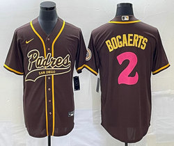 Nike San Diego Padres #2 Xander Bogaerts Brown Joint Authentic Stitched baseball jersey