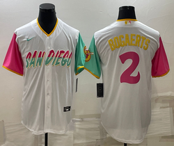 Nike San Diego Padres #2 Xander Bogaerts White City Authentic Stitched MLB Jersey